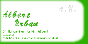 albert urban business card